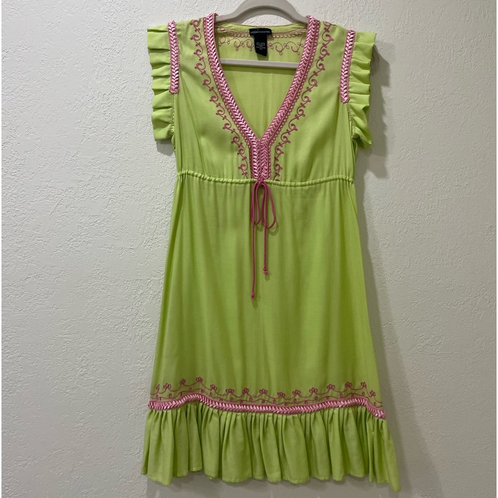 Moda International, Green and pink cover up.